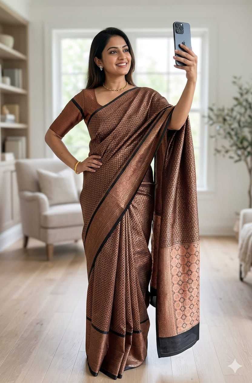 Lichi Silk Jacquard Saree