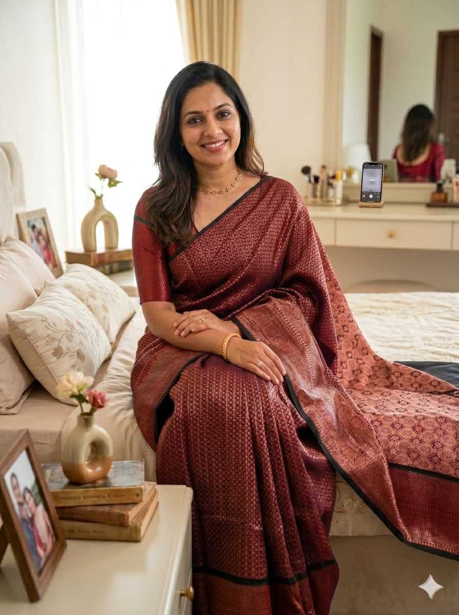 Lichi Silk Jacquard Saree