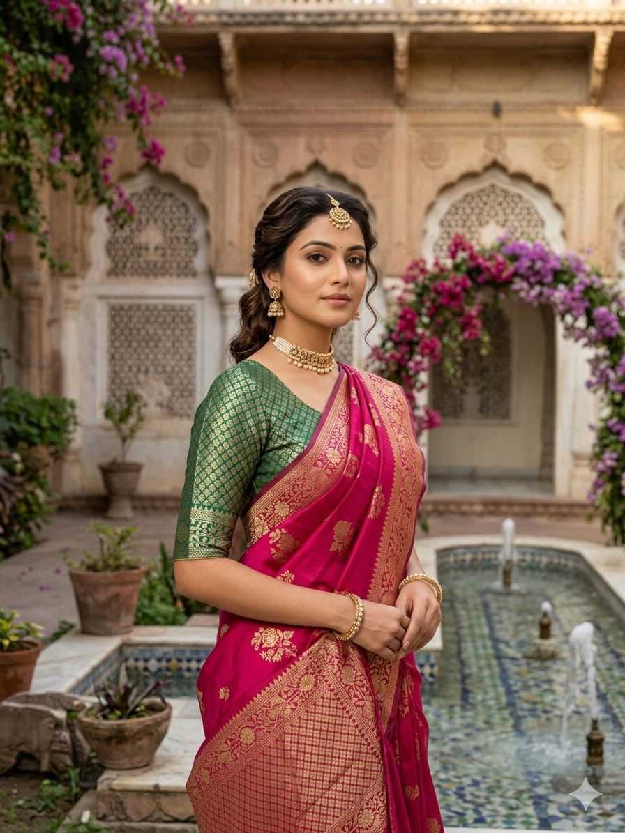 Lichi Silk Jacquard Saree
