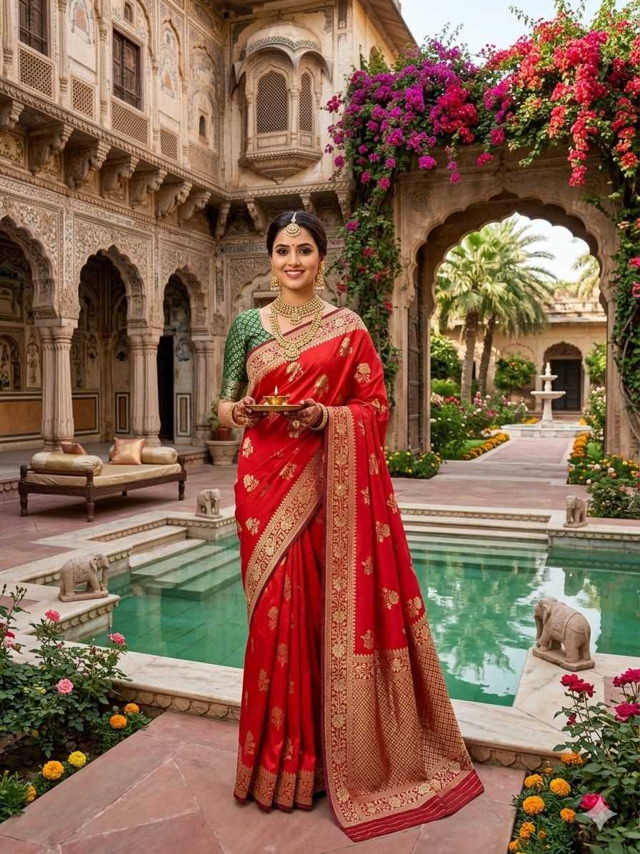 Lichi Silk Jacquard Saree