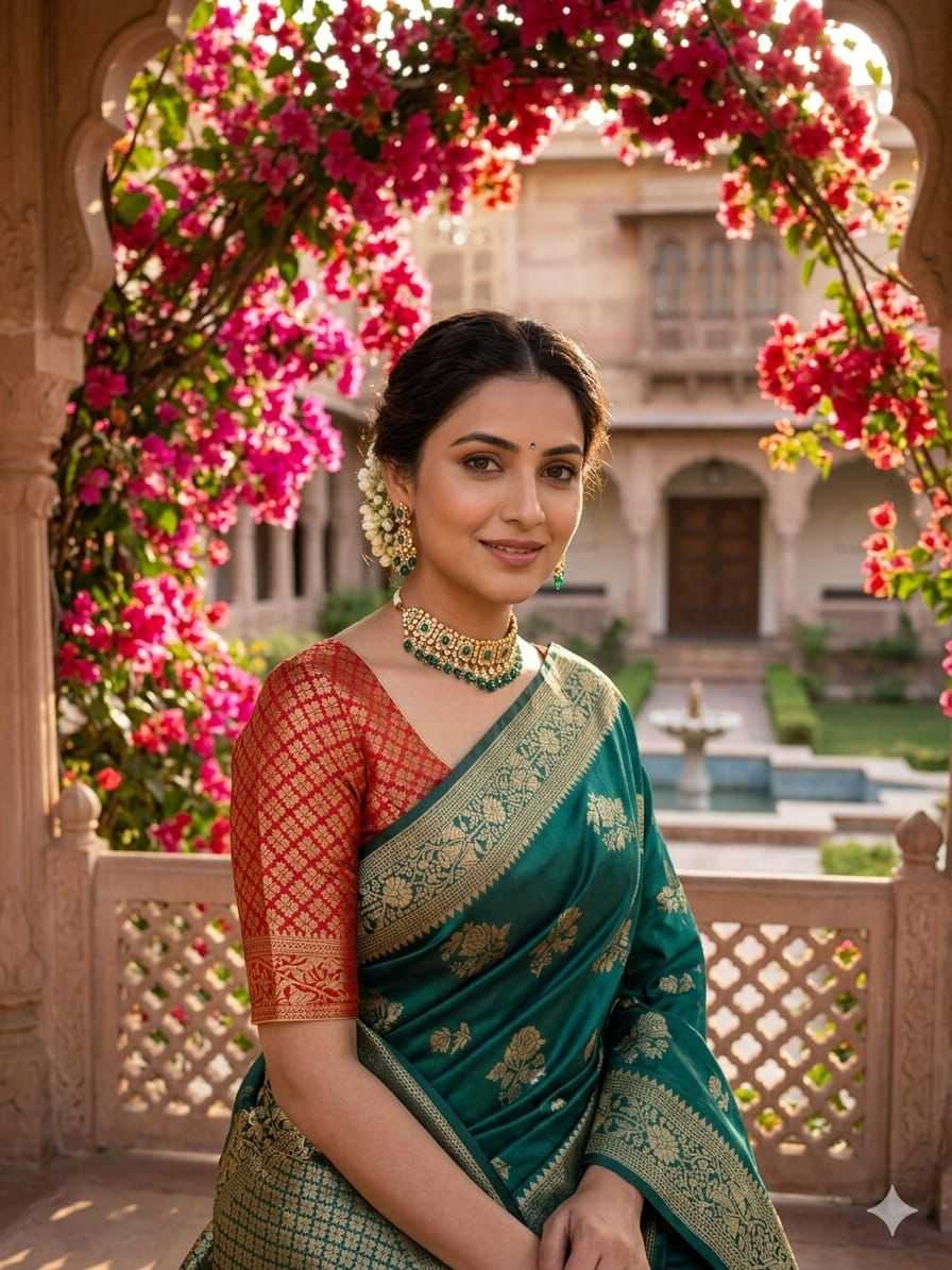 Lichi Silk Jacquard Saree