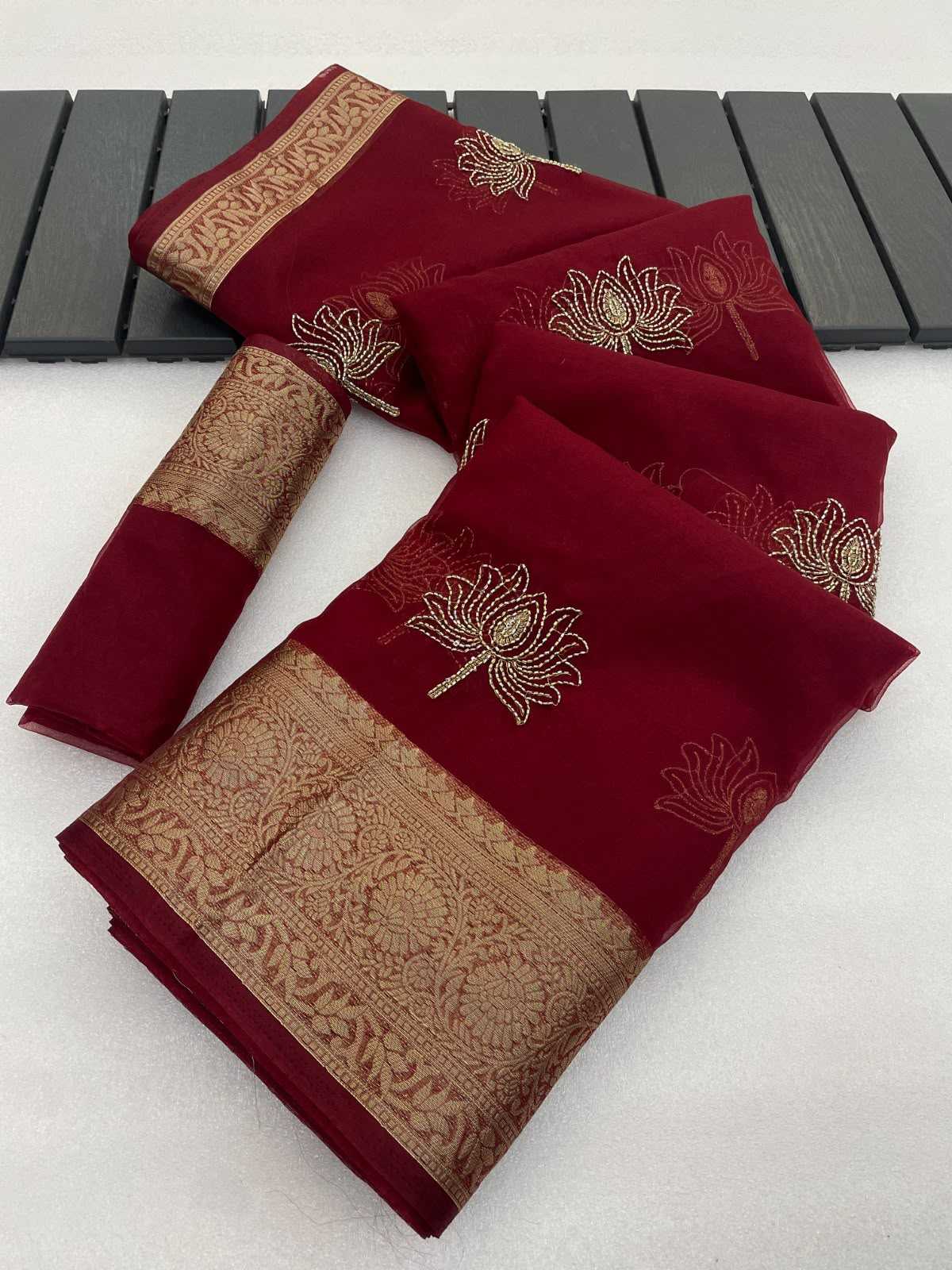 Val Kamal Organza Silk Designer Saree