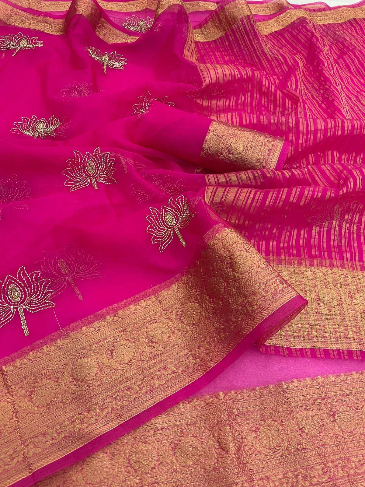 Val Kamal Organza Silk Designer Saree