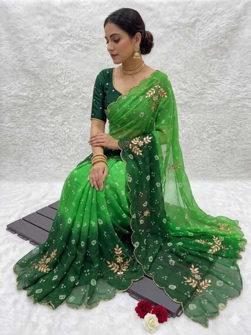 Georgette Printed Saree in Lavender