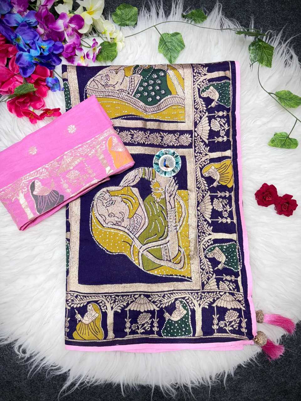 Banarasi Soft Silk Saree in Yellow