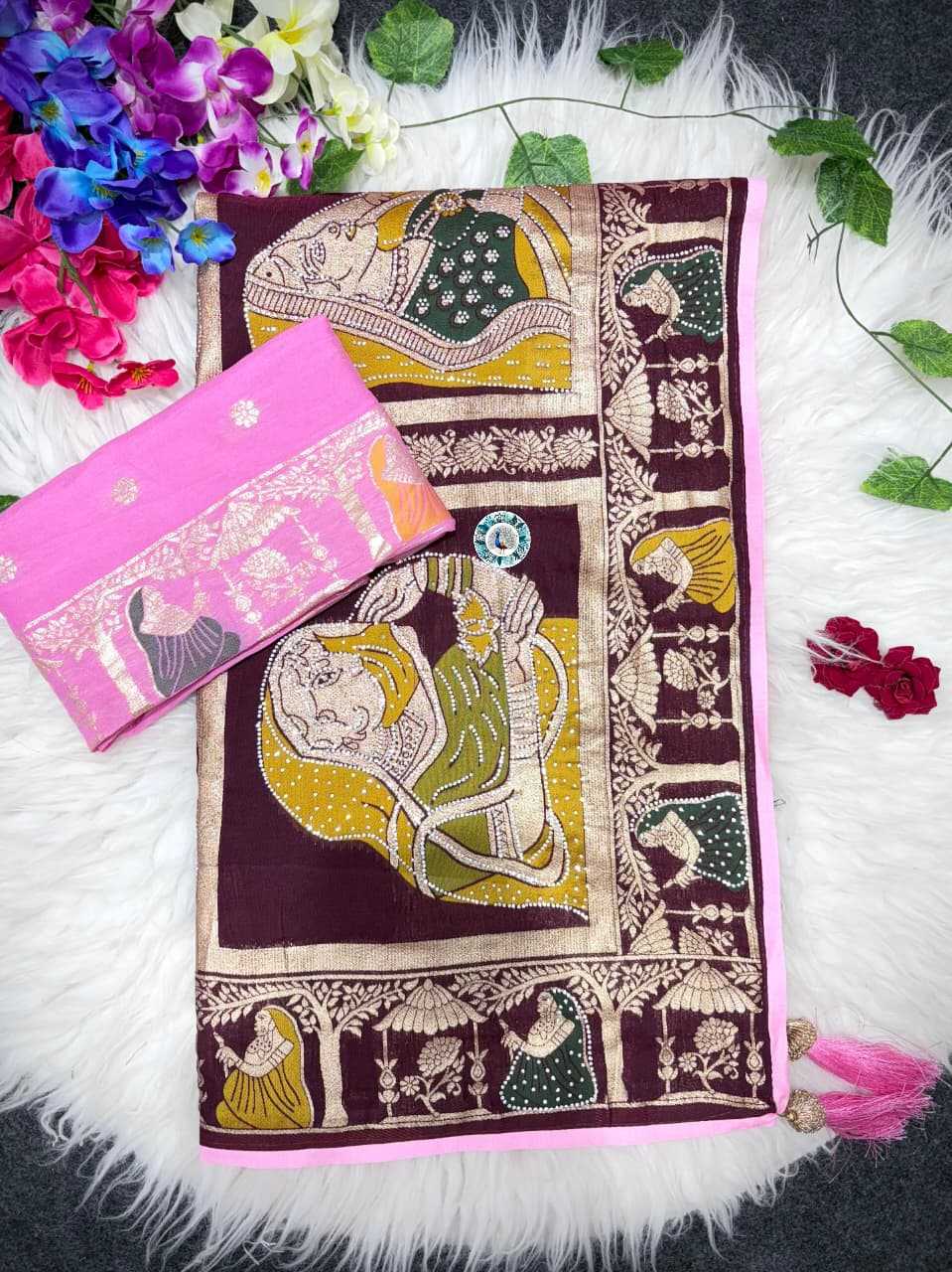 Banarasi Soft Silk Saree in Yellow
