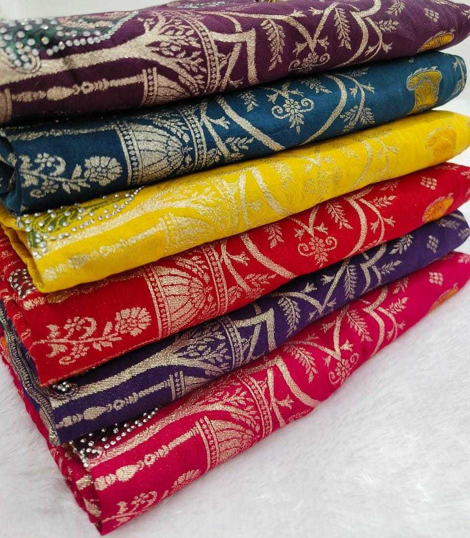 Soft Dola Designer Saree in Brown