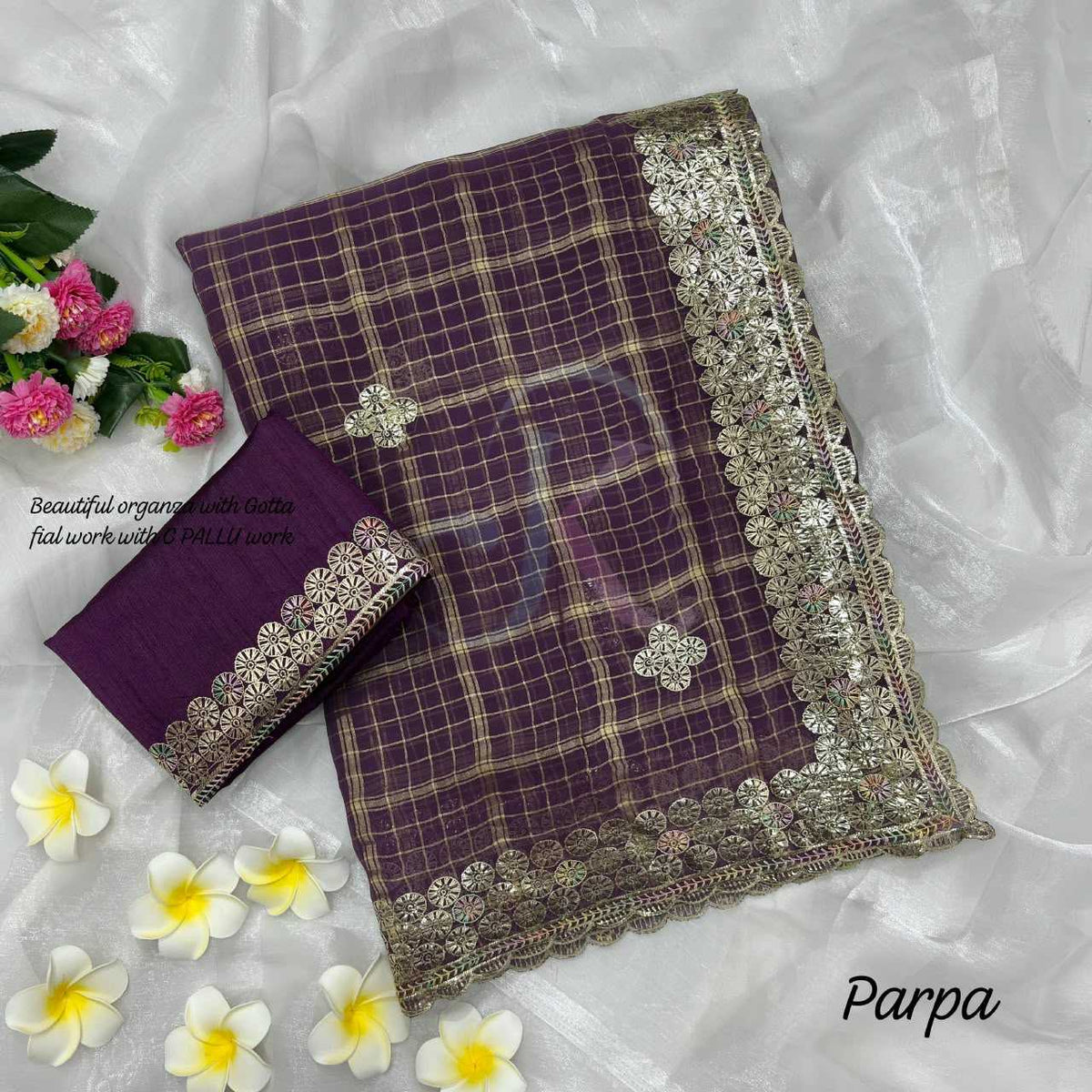 Chiffon Designer Saree in Medium Purple