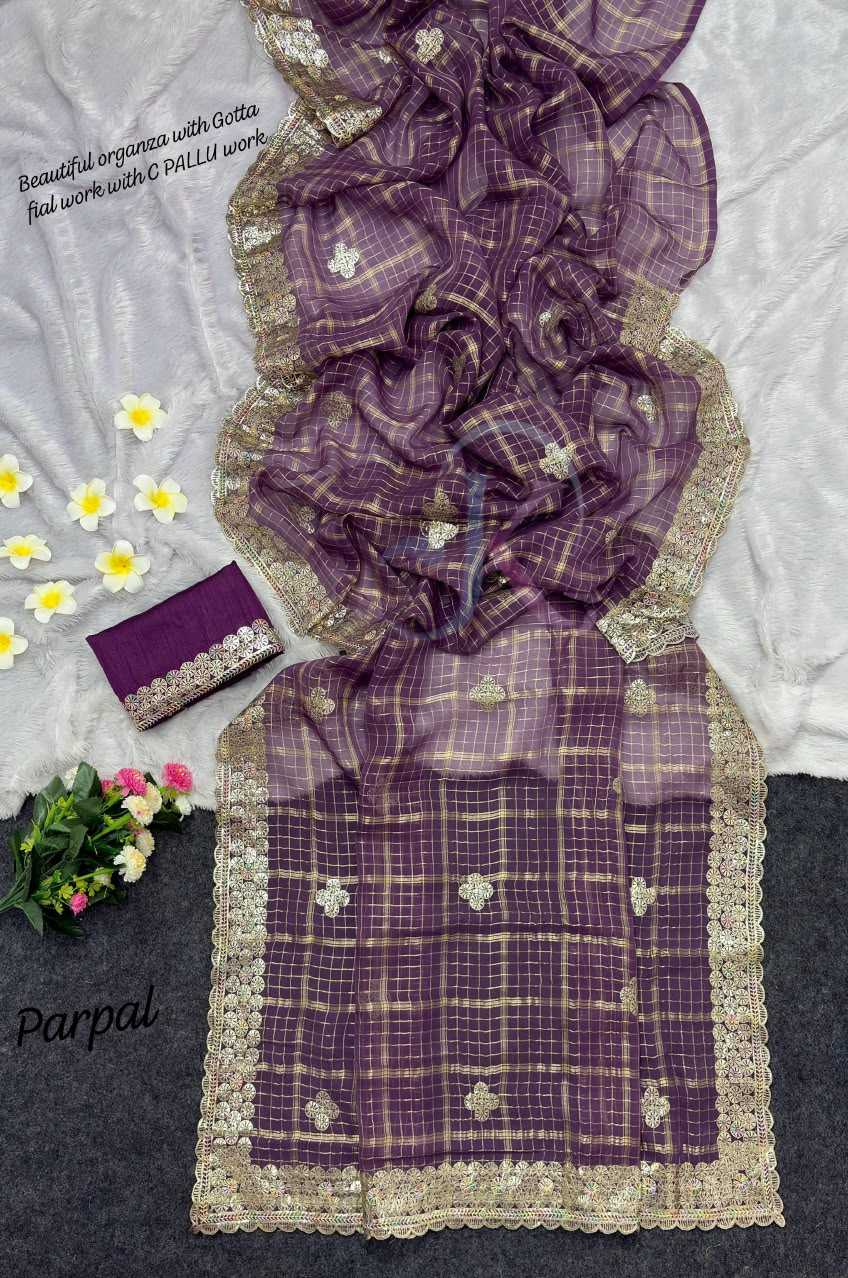 Chiffon Designer Saree in Medium Purple