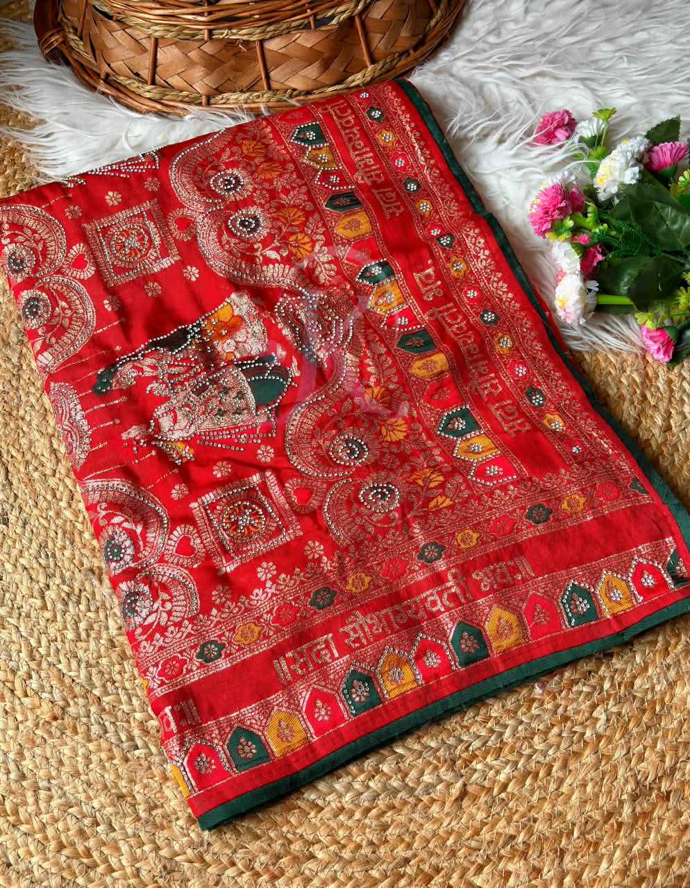 Dola Silk Saree in Red