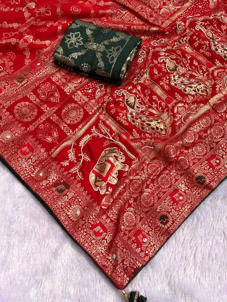 Viscose Designer Saree in Orange
