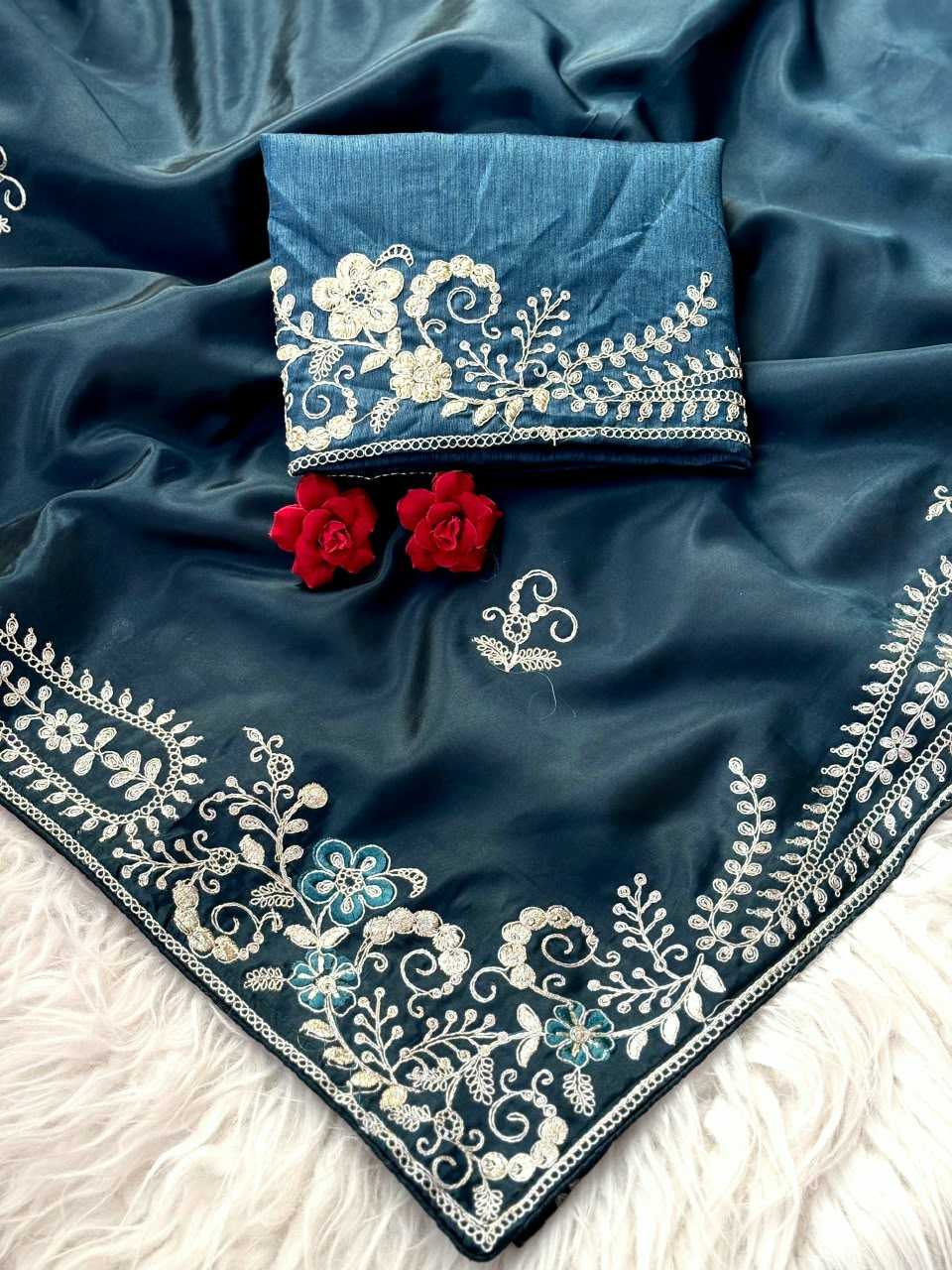 Pure Silk Traditional Saree in Morpich