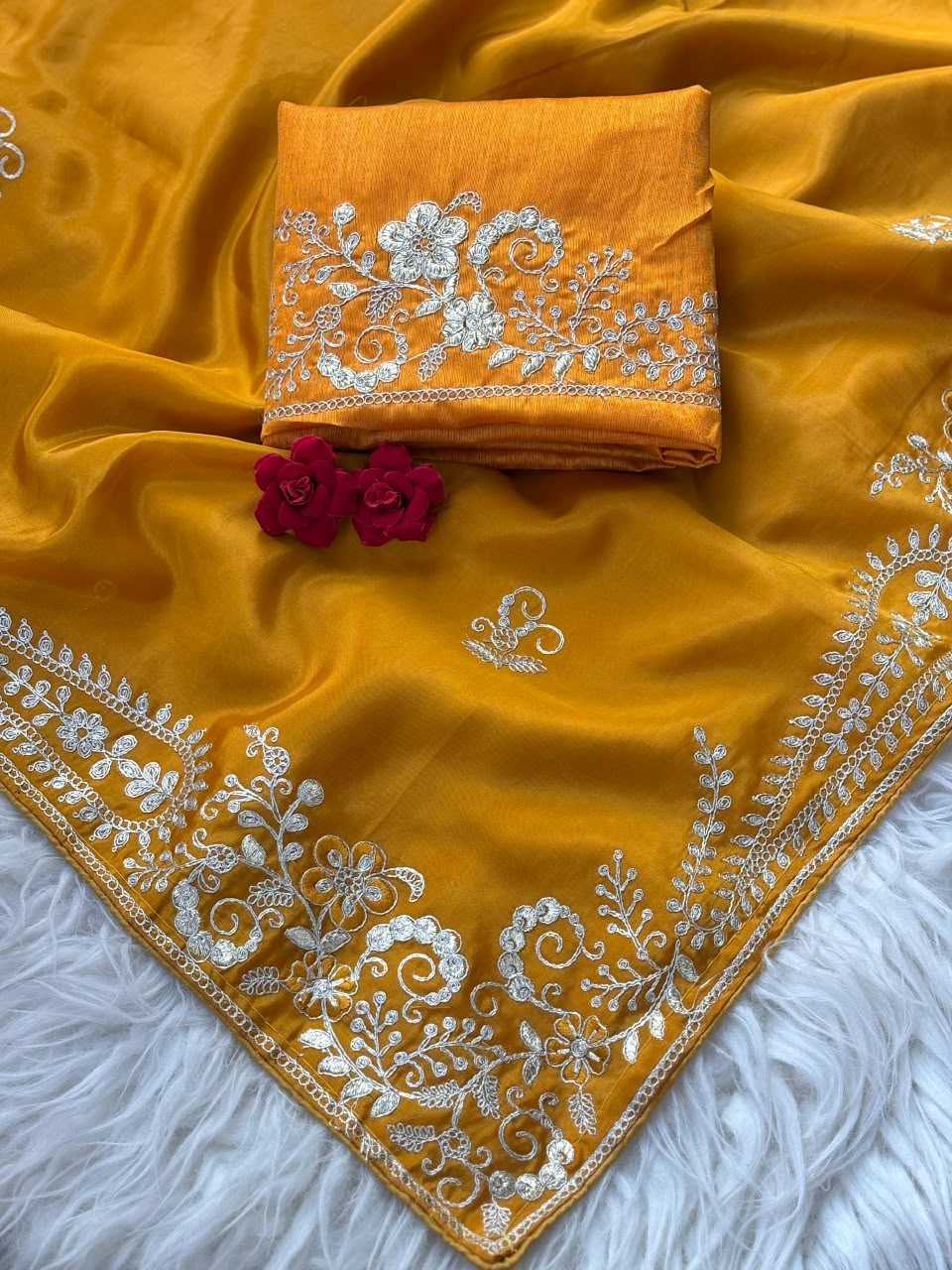 Pure Silk Traditional Saree in Yellow