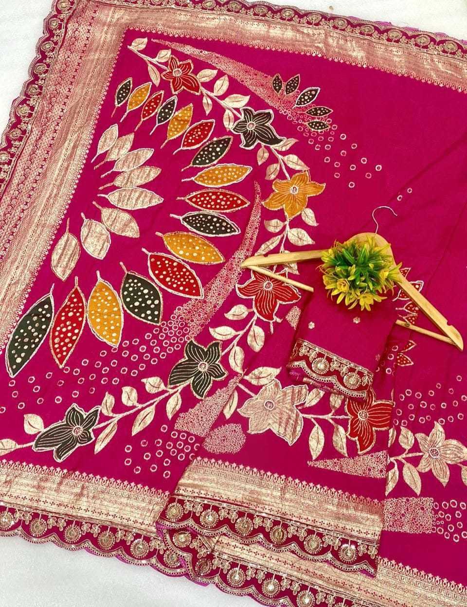 Dola Silk Saree in Dark Pink