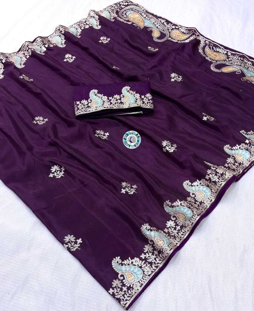 Pure Silk Traditional Saree in Violet