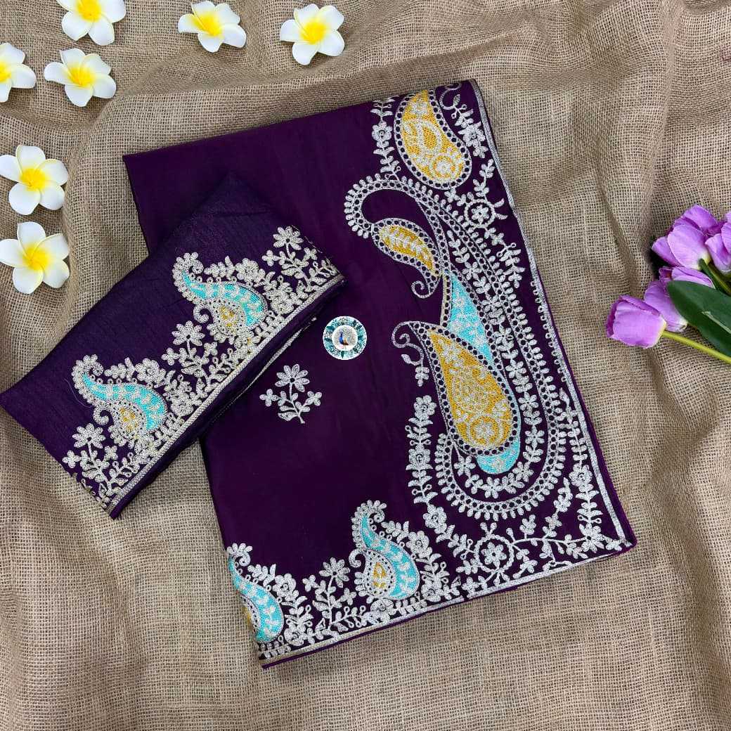 Pure Silk Traditional Saree in Violet