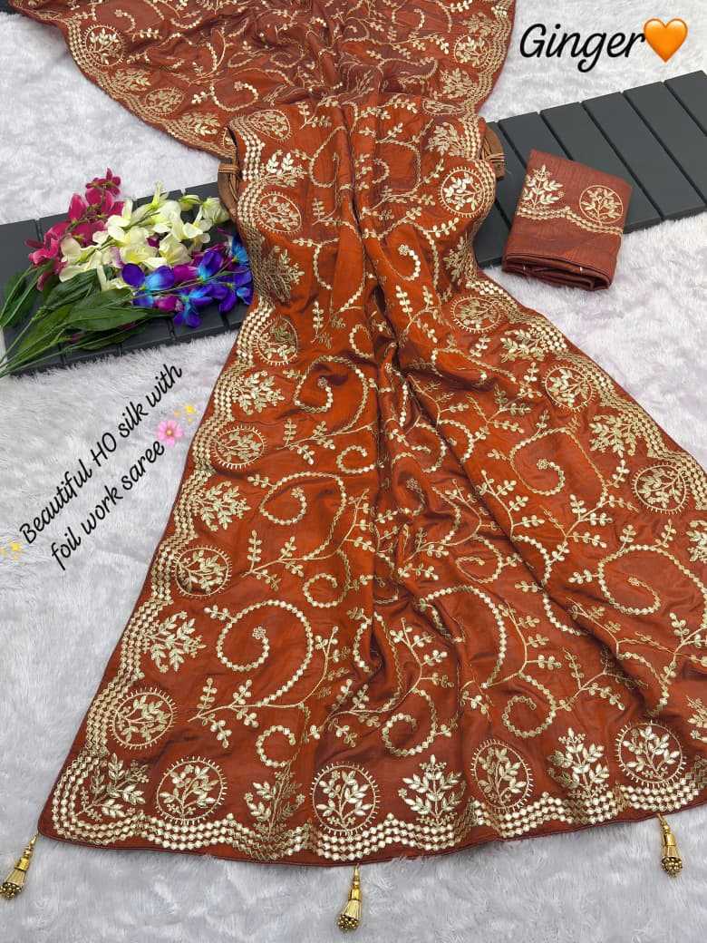 Pure Silk Traditional Saree in Orange