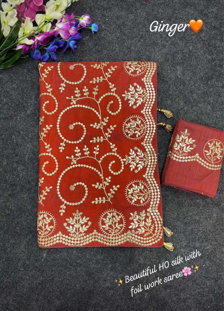 Pure Silk Traditional Saree in Orange