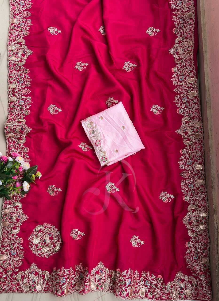 Silk Designer Saree in Orange