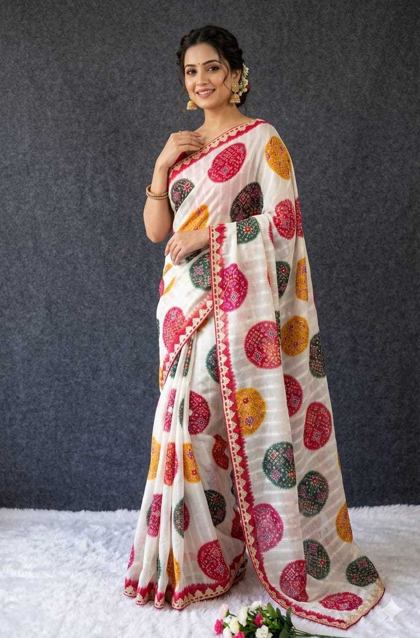 Chiffon Designer Saree in Red