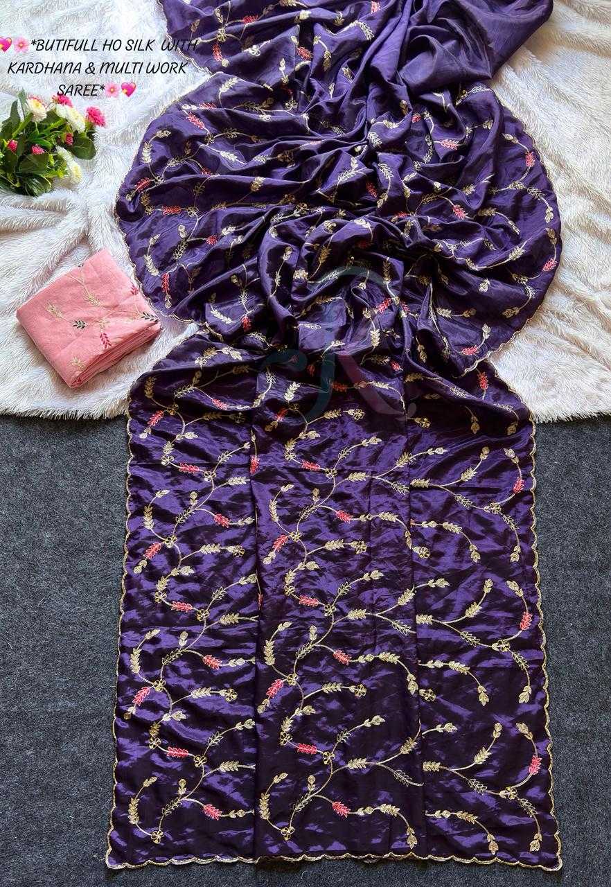 Pure Silk Traditional Saree in Rani