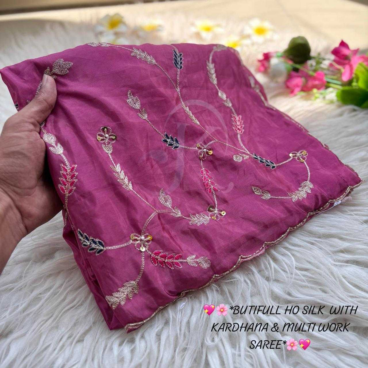 Pure Silk Traditional Saree in Rani