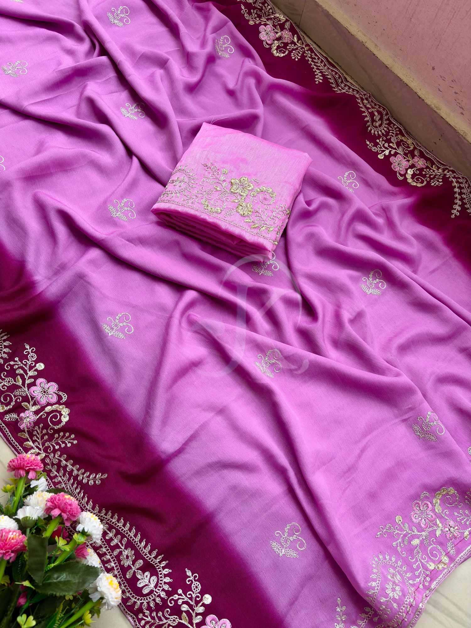 Chinon Silk Traditional Saree