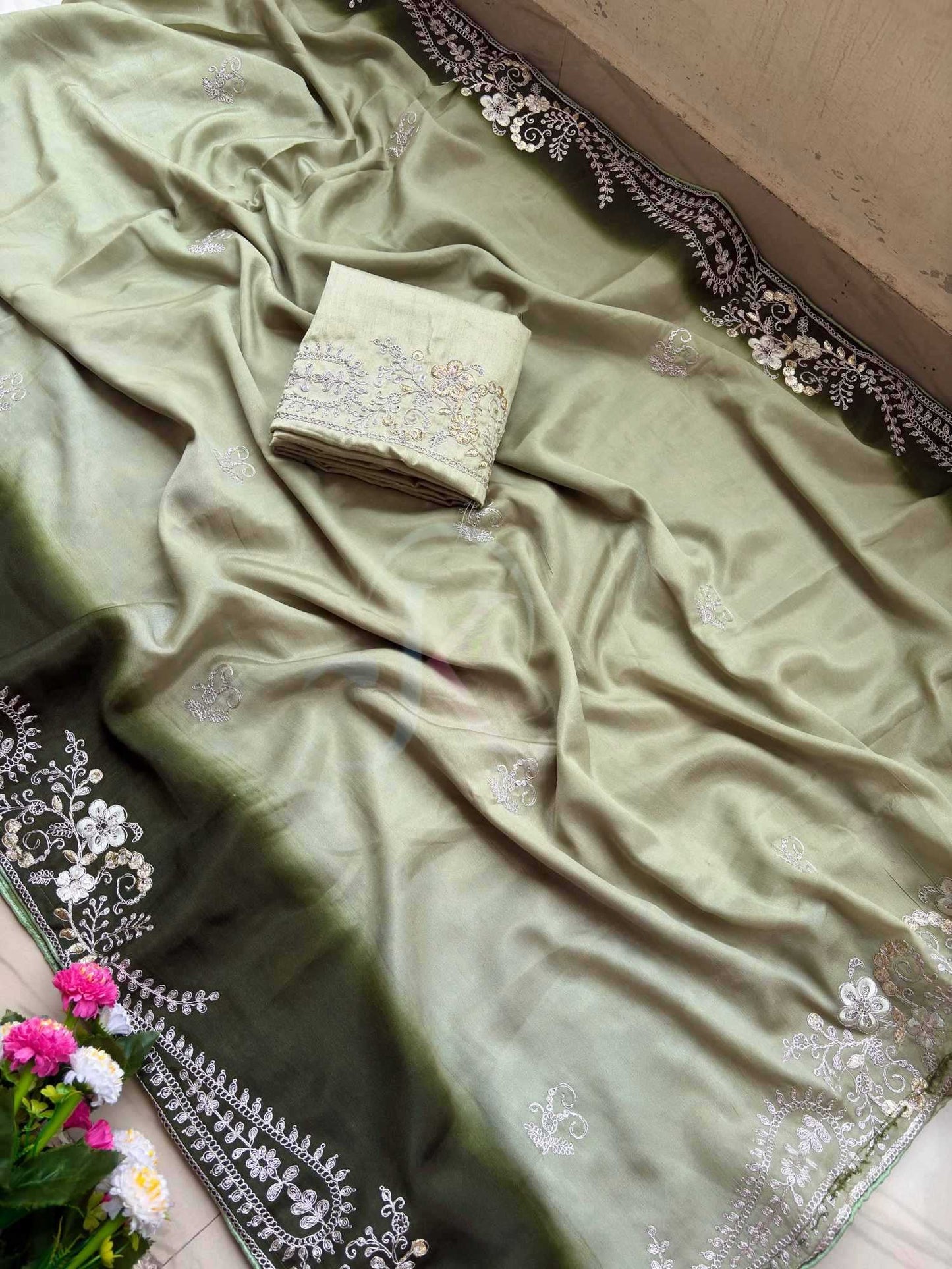Chinon Silk Traditional Saree