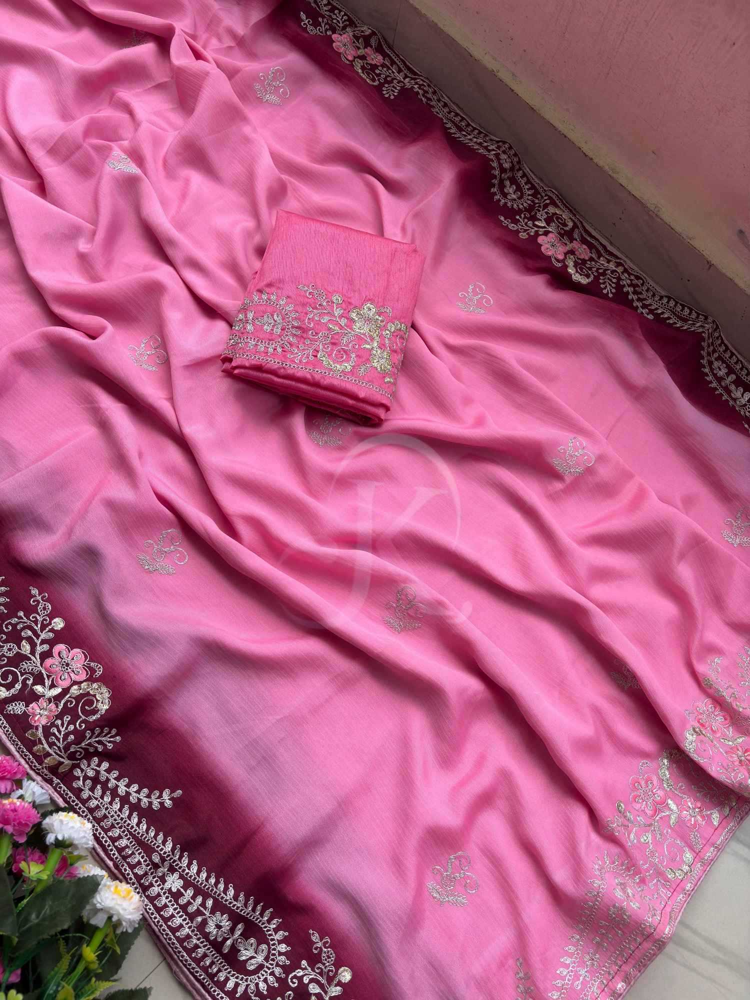 Chinon Silk Traditional Saree