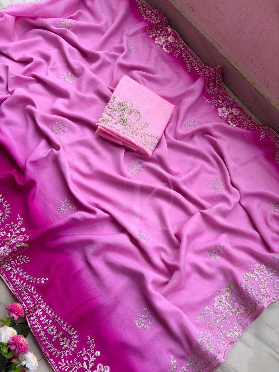 Chinon Silk Traditional Saree