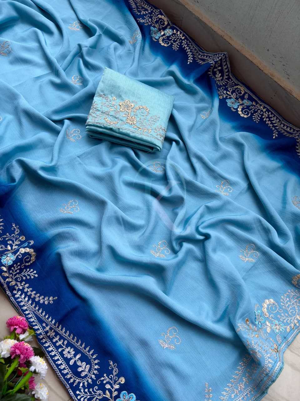 Chinon Silk Traditional Saree