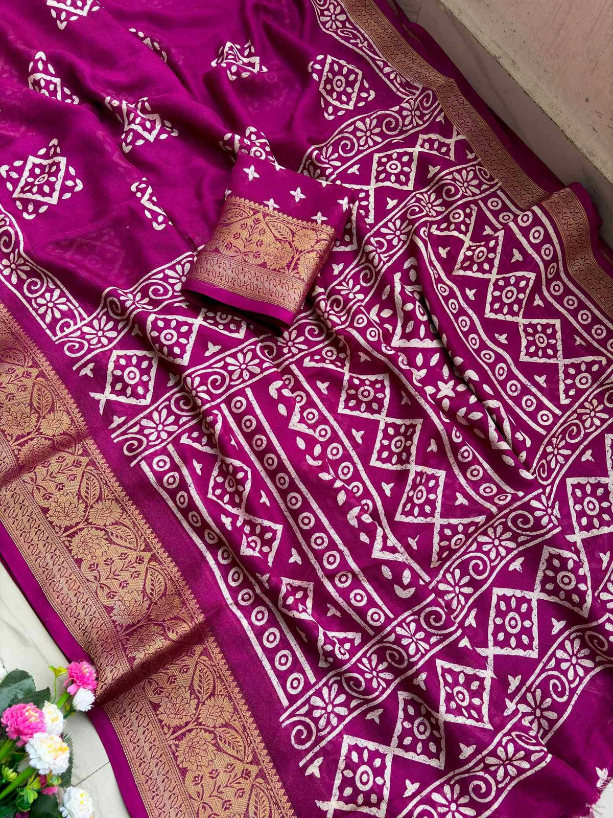 Pure Silk Traditional Saree in Purple