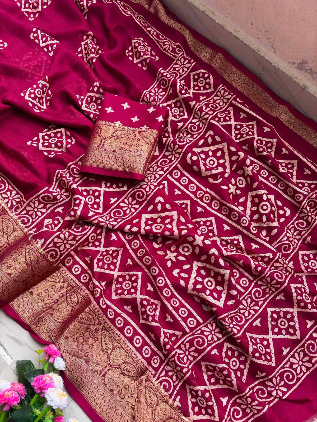 Pure Silk Traditional Saree in Purple