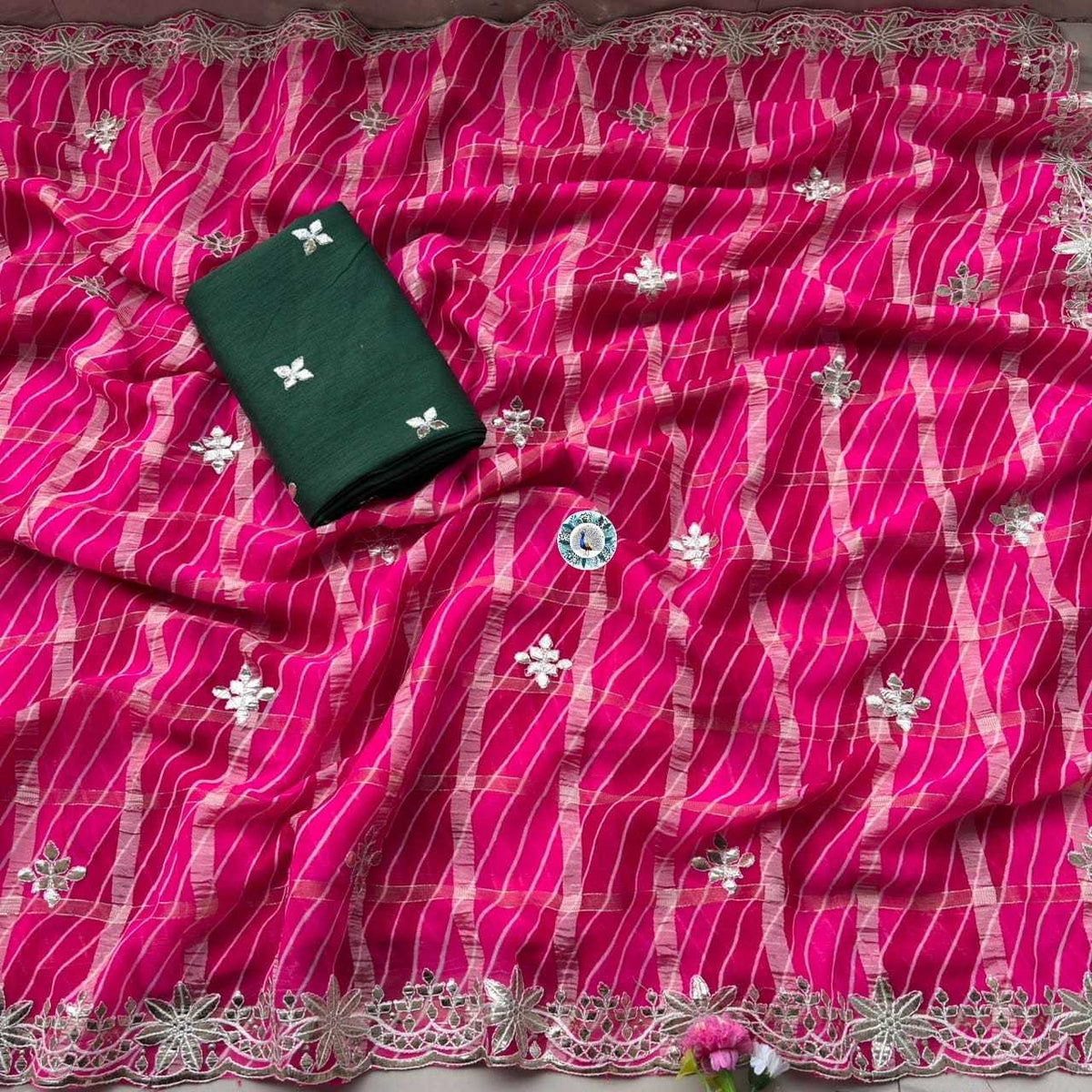 Viscose Georgette Saree in Red