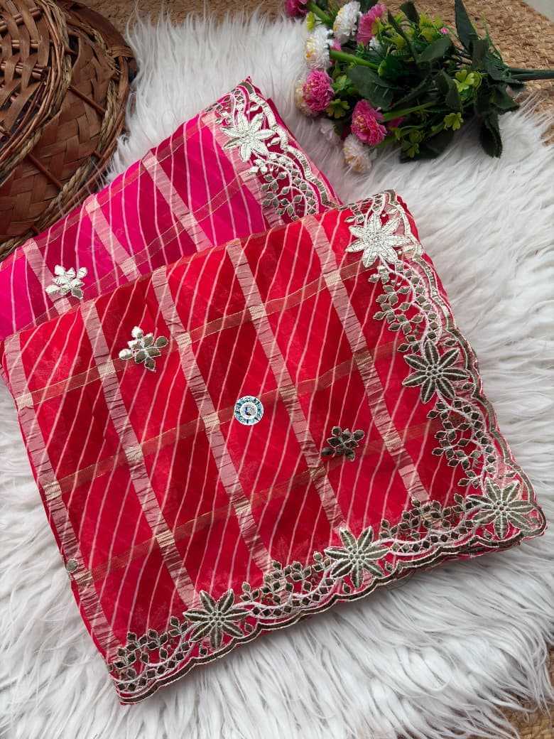 Viscose Georgette Saree in Red