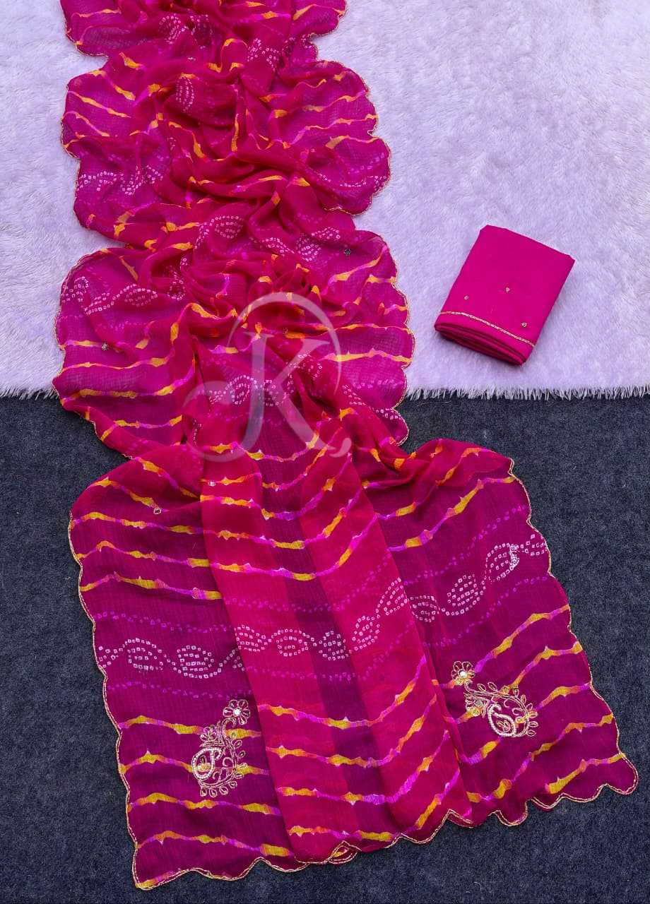 Chiffon Printed Saree in Violet