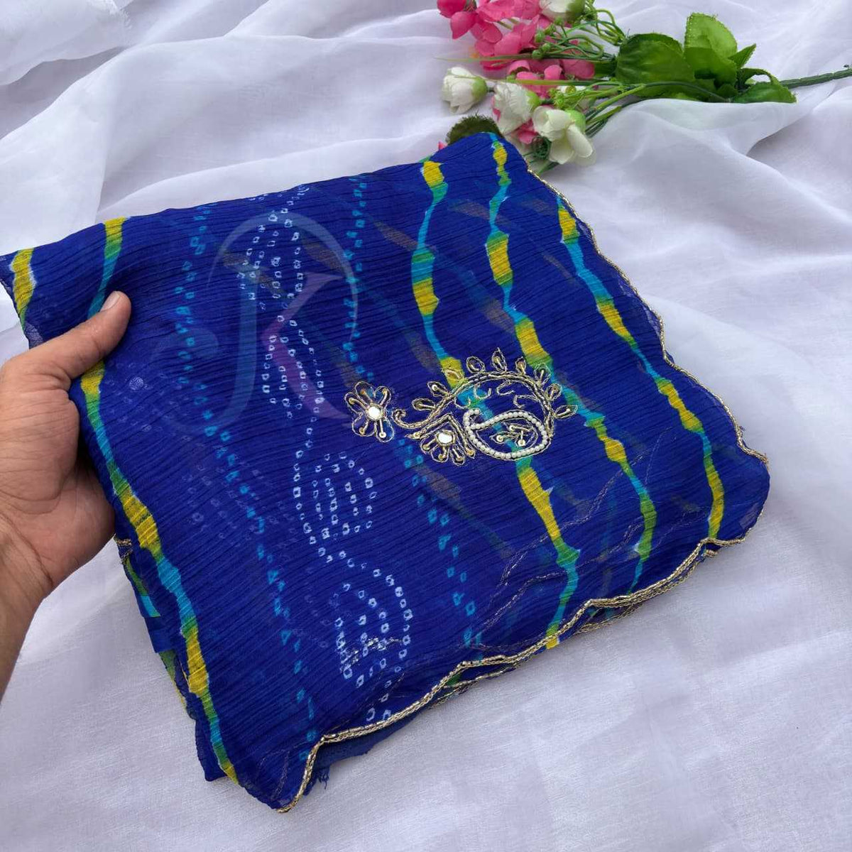 Chiffon Printed Saree in Violet