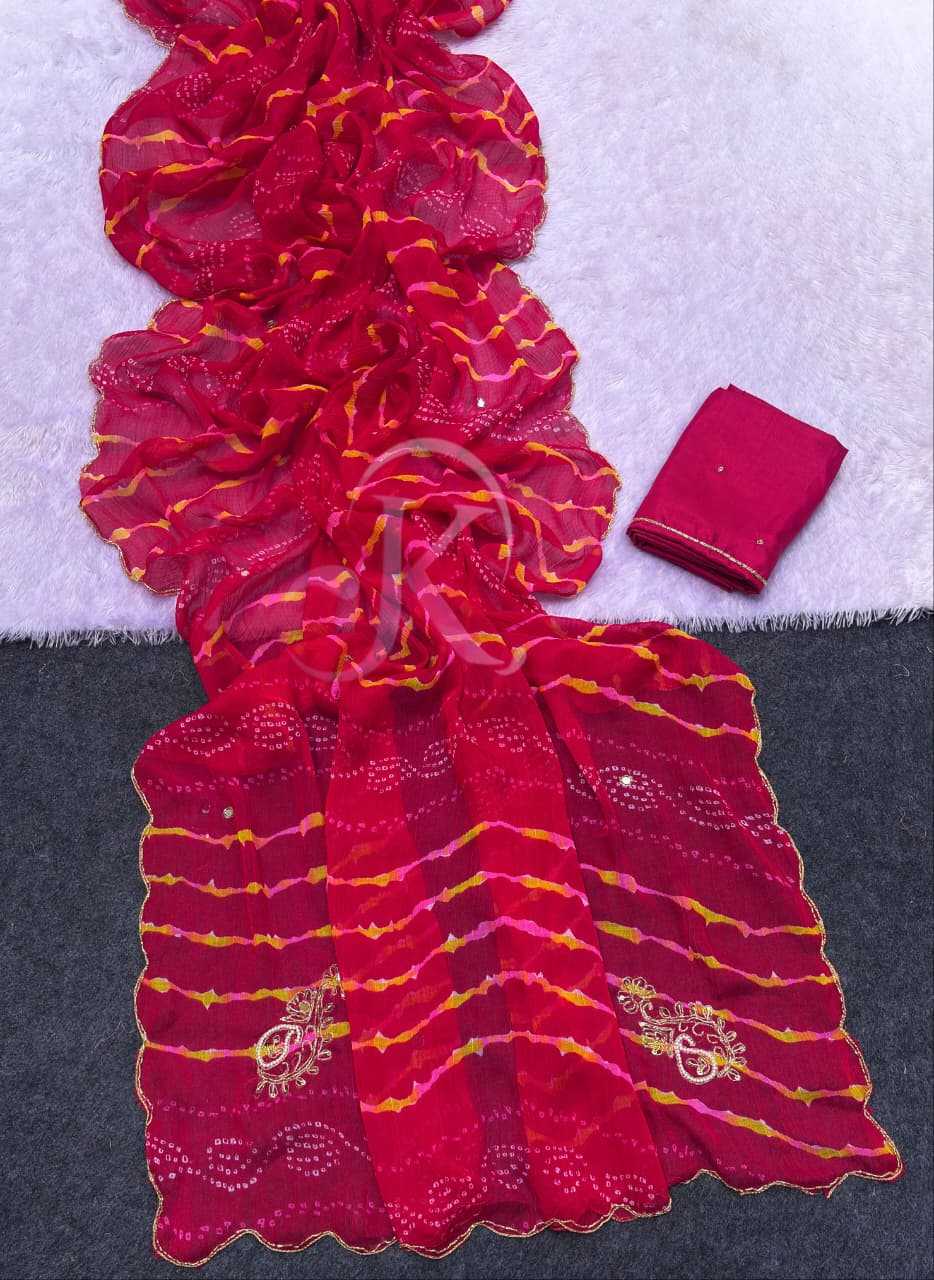 Chiffon Printed Saree in Violet
