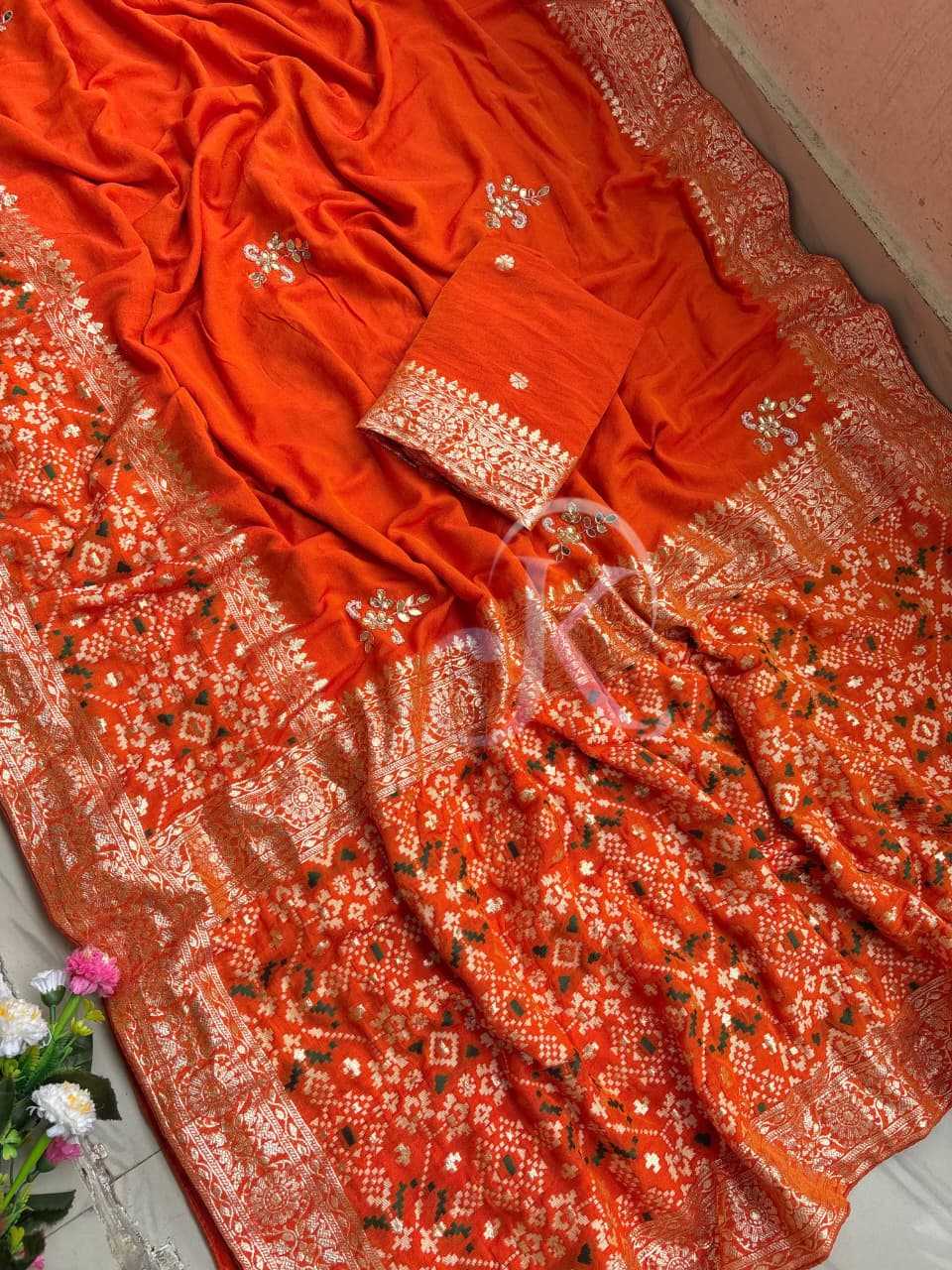 Dola Silk Saree in Rani