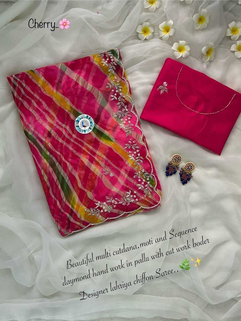 Chiffon Saree in Cheery