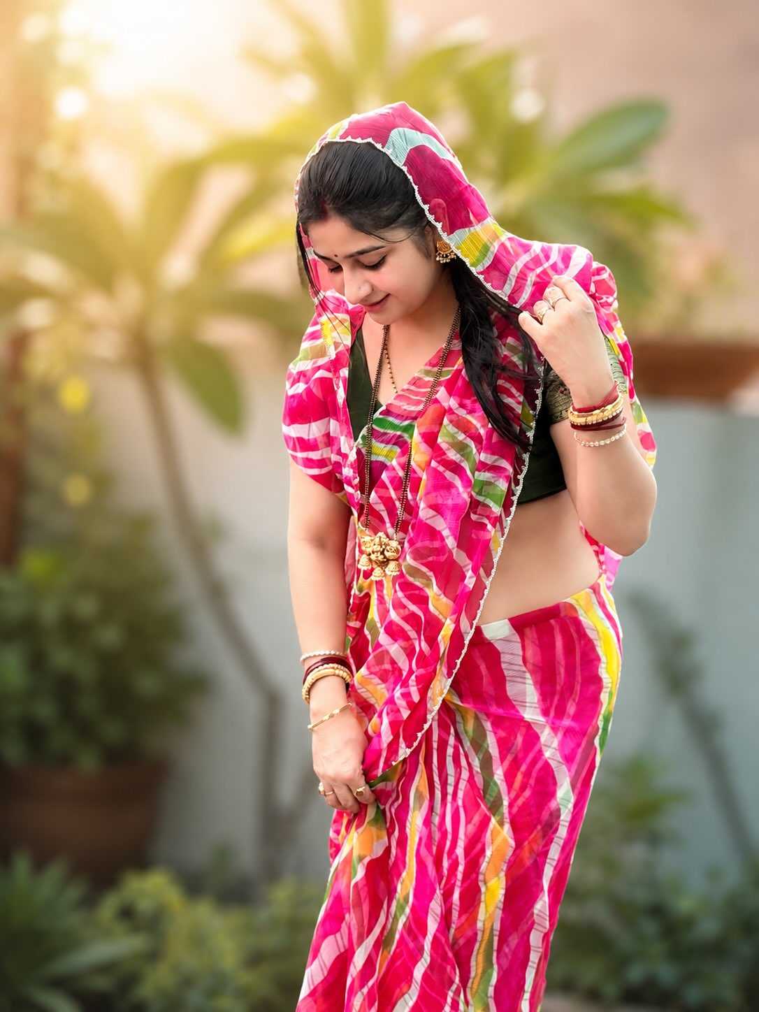 Chiffon Saree in Cheery