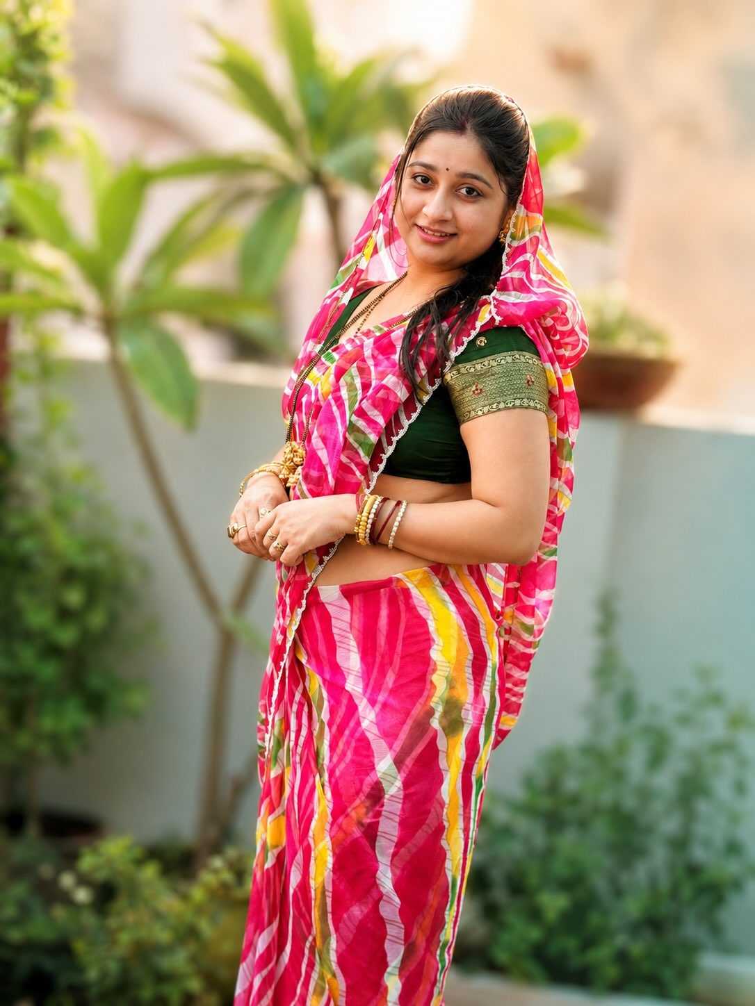 Chiffon Saree in Cheery