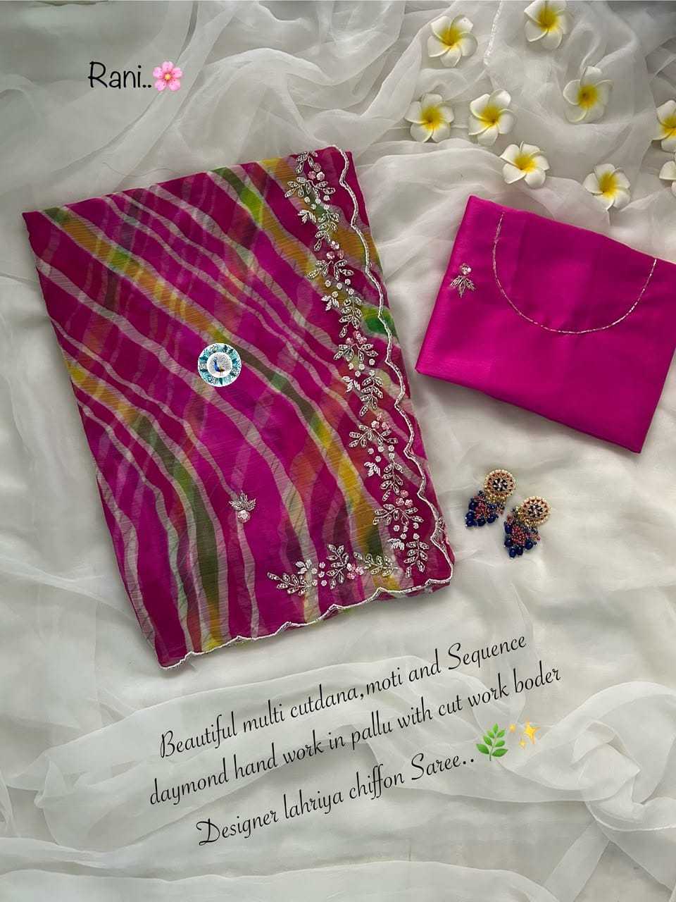 Chiffon Saree in Red