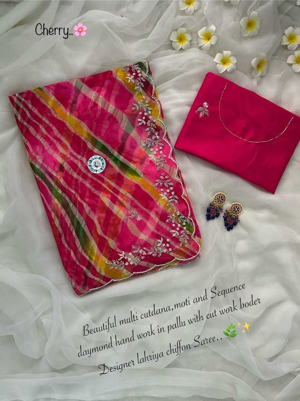 Chiffon Saree in Red