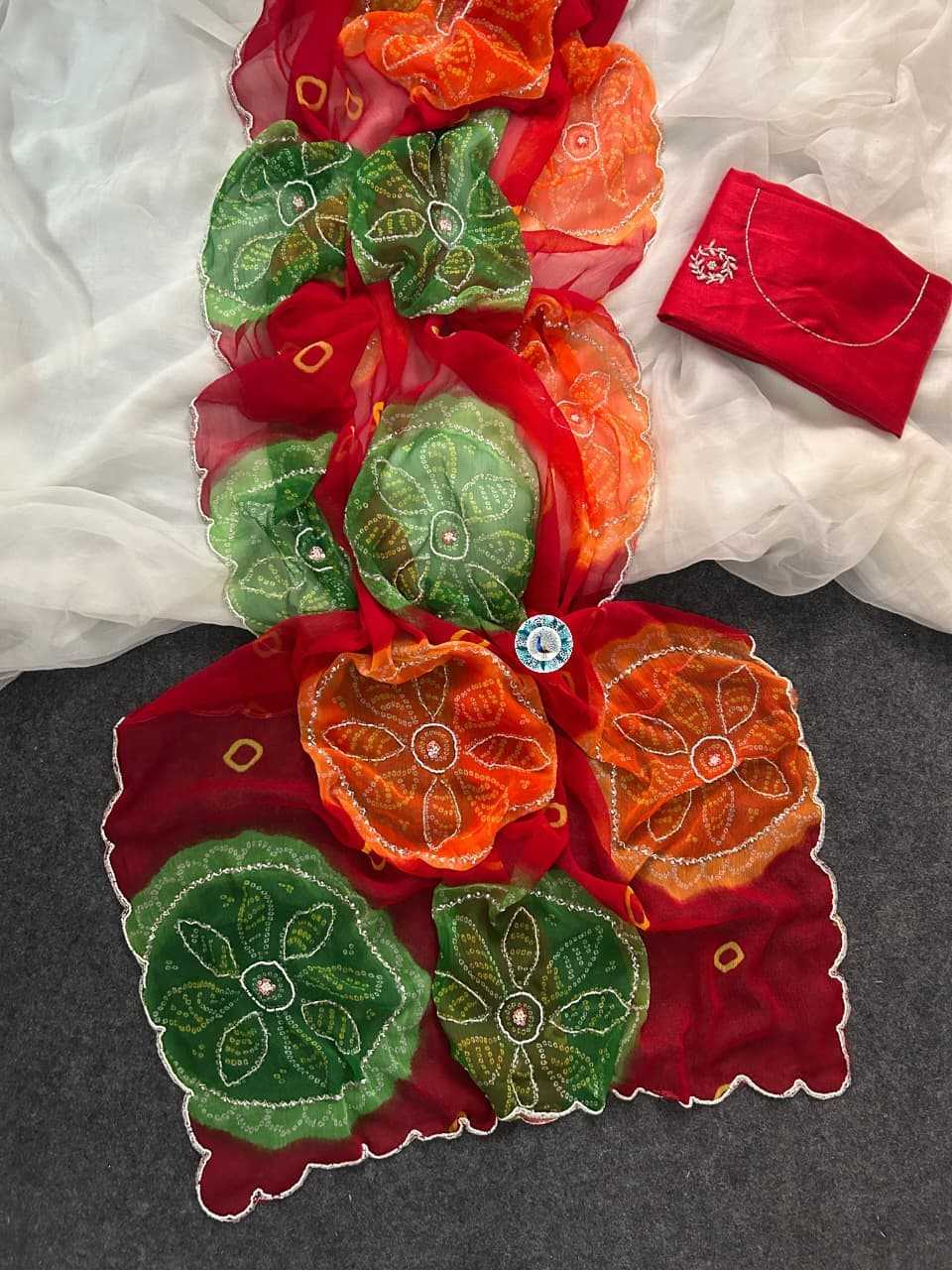 Chiffon Saree in Orange