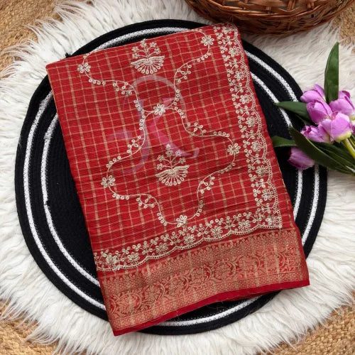 Kota Chex Designer Saree