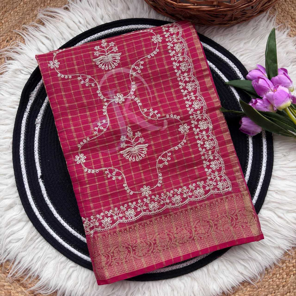Kota Chex Designer Saree
