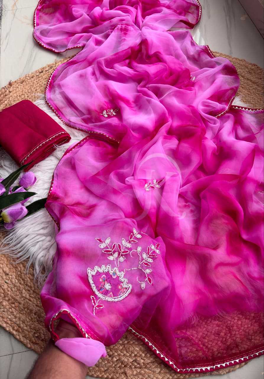 Chiffon Saree in Light Pink