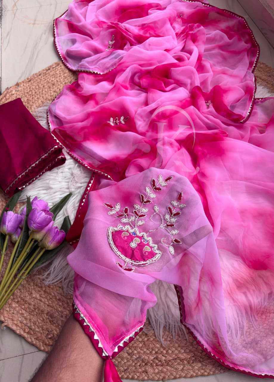 Chiffon Saree in Light Pink