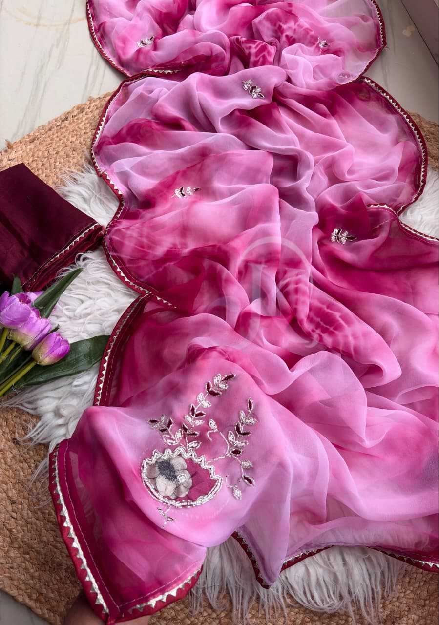 Chiffon Saree in Light Pink